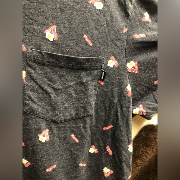 Ready for breakfast? Mens bacon and egg West 49 tee - Picture 2 of 5